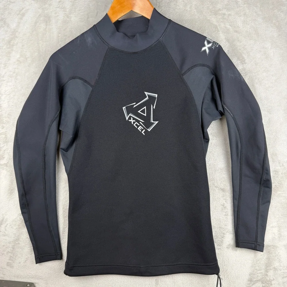 Xcel UltraStretch Neoprene Wetsuit Top Mens L Black Long Sleeve‎ MN410612